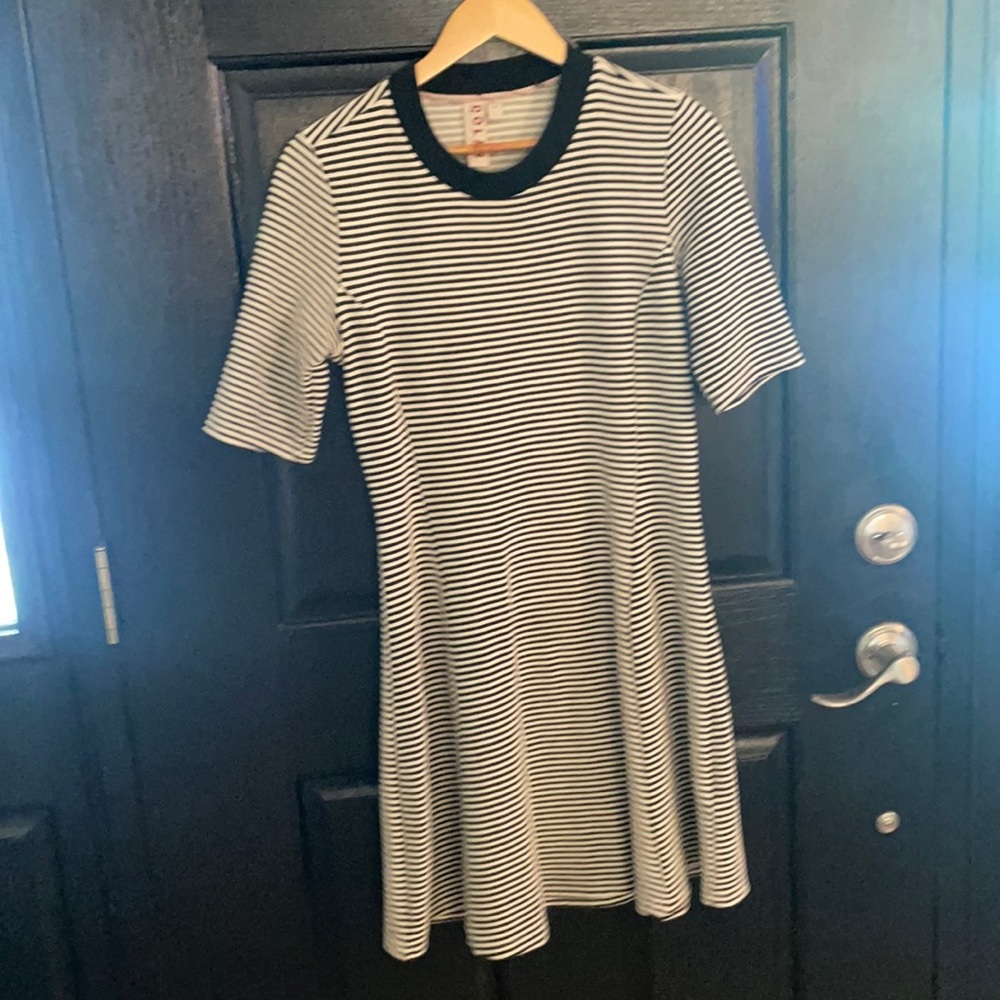 Dolan for Anthropology black/white striped dress